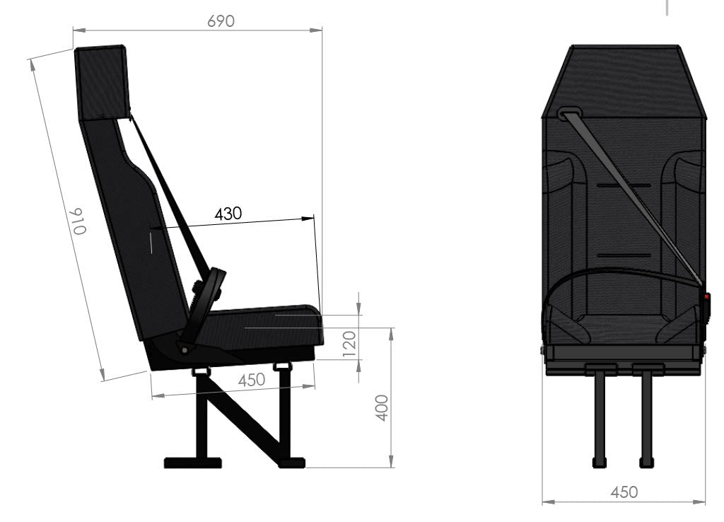 San Carlos Deluxe Highback Single Van Seat