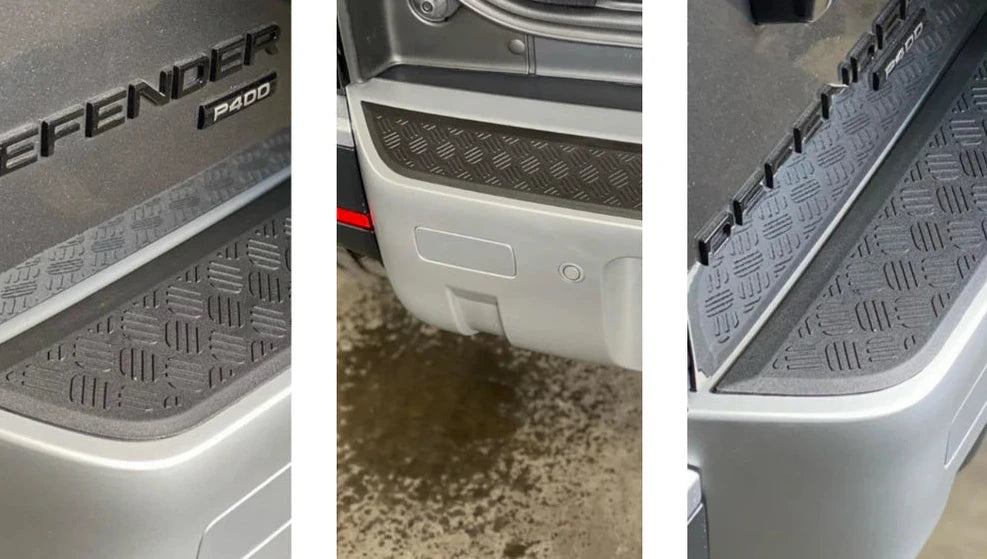 2020+ Defender Black Chequer Plate Rear Bumper Protector