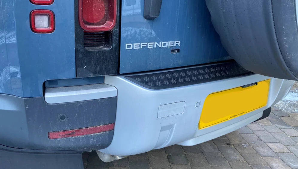 2020+ Defender Black Chequer Plate Rear Bumper Protector