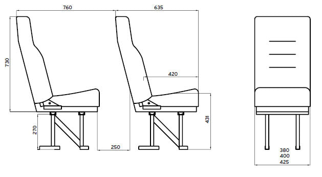 San Carlos Lowback Single Van Seat