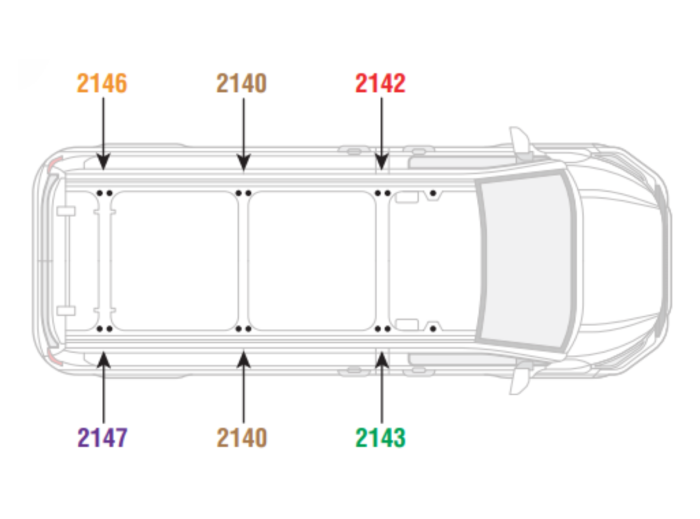 ULTI Rack+ Aluminium 6-Bar Roof Rack – Ford Transit Custom L2H1 (2023–Present), Tailgate
