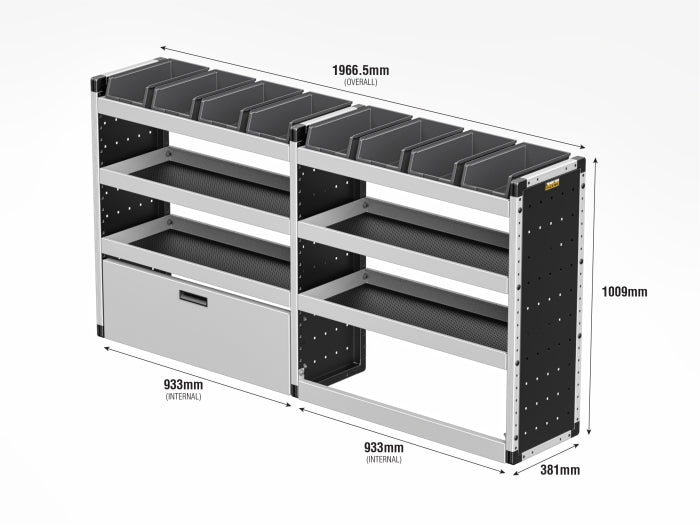 Silver Van Racking – Offside for Ford Transit Custom L1H1 (2023–Present)