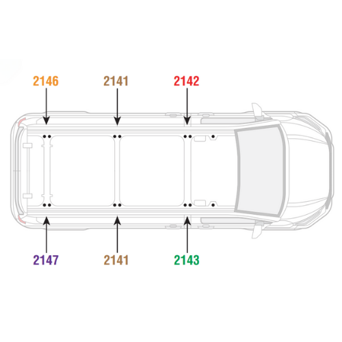 ULTI Rack+ Aluminium 6-Bar Roof Rack – Ford Transit Custom L2H1 (2023–Present), Twin Rear