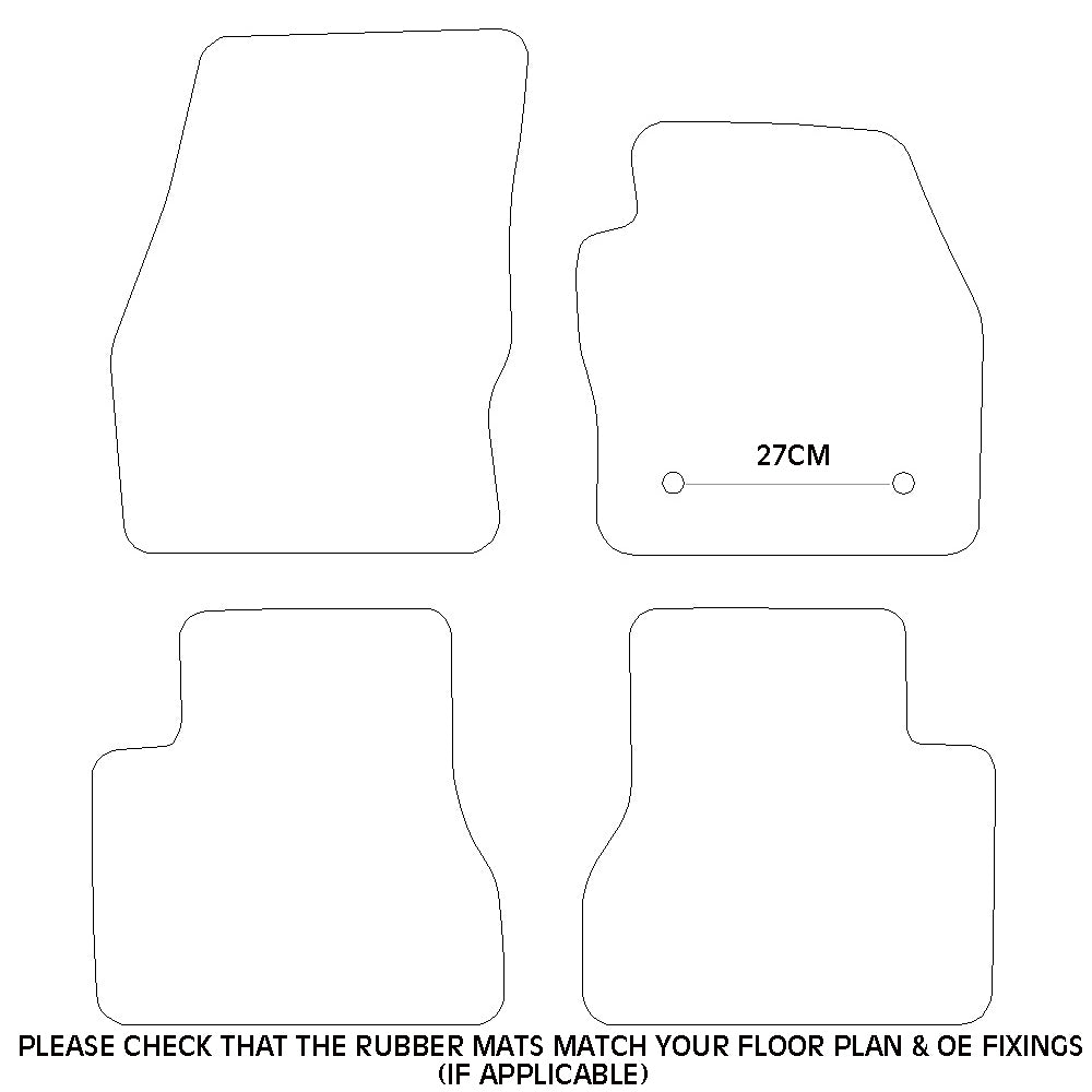 Ford Transit Connect Rubber Floor Mats (2014+)