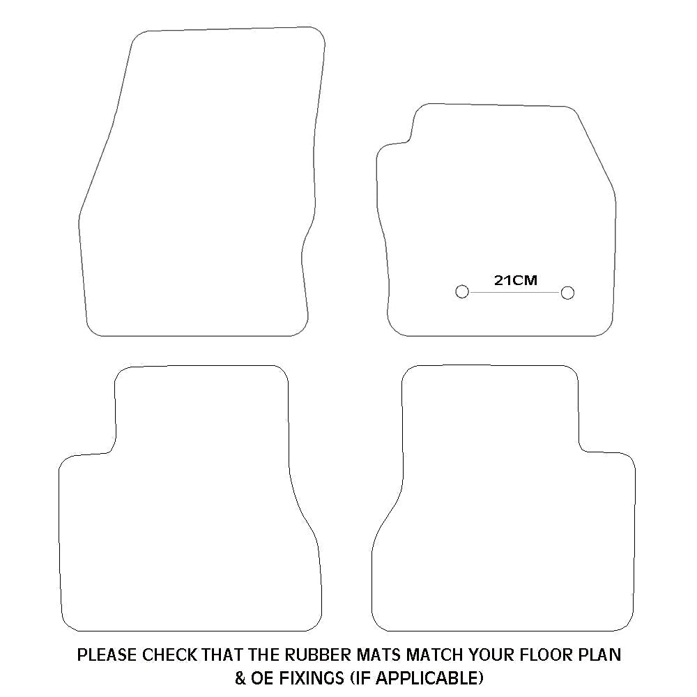 Ford Transit Connect Rubber Floor Mats (2014+)