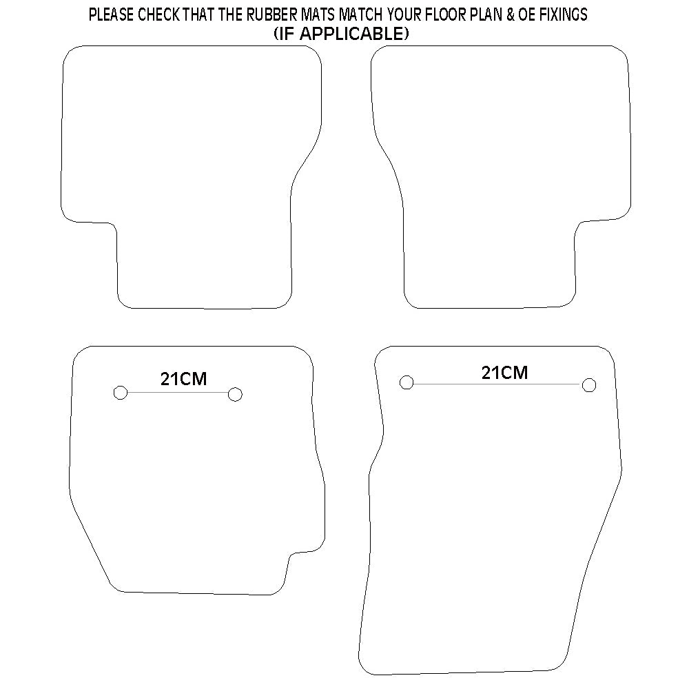 Ford Transit Connect Rubber Floor Mats (2014+)