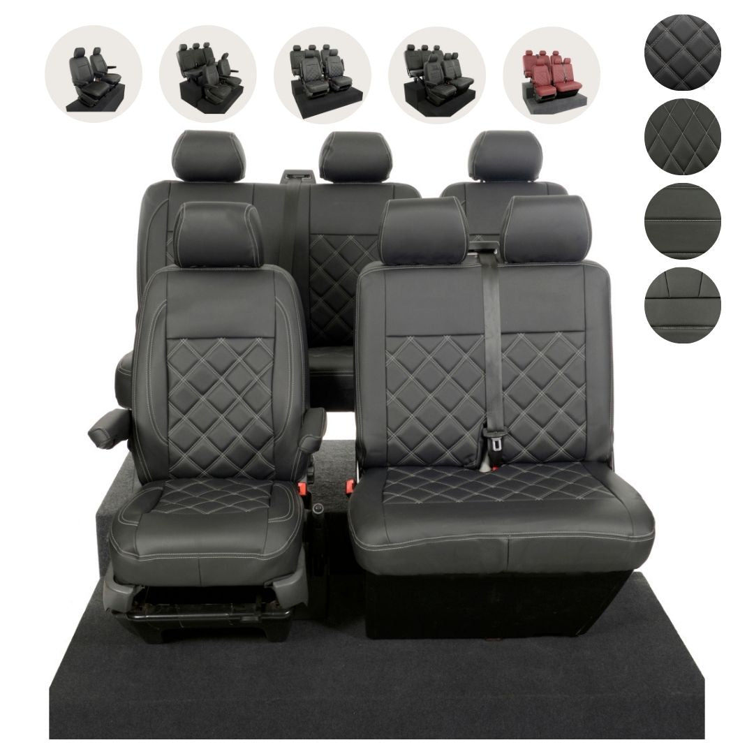 VW T6/T6.1 Transporter Tailored Leatherette Seat Covers 2015+