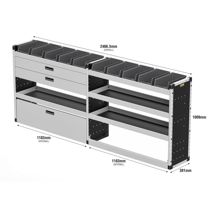 Gold Van Racking – Offside for Ford Transit Custom L2H1 (2023–Present)